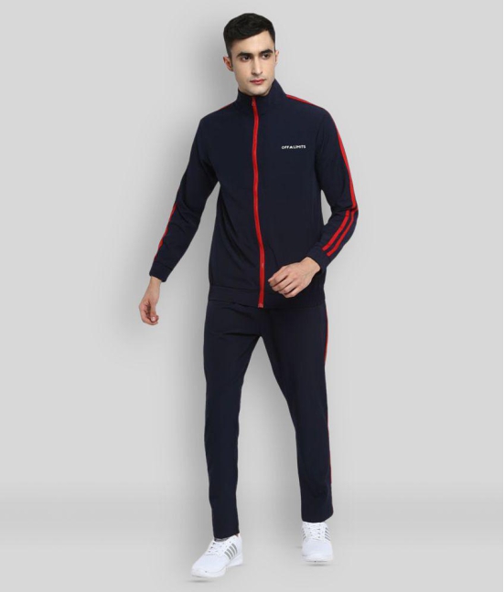 OFF LIMITS - Navy Blue Polyester Regular Fit Solid Mens Sports Tracksuit ( Pack of 1 ) - XXL