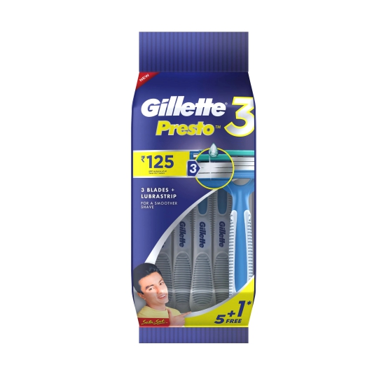 Gillette Presto 3 Blade Razor (Buy 5 Get 1 Free)