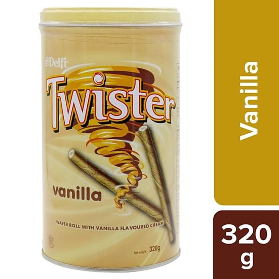 Twister Flavoured Cream Wafer Roll Vanilla, 320 Gm