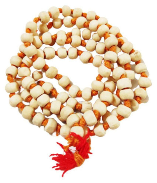 Tulsi Jap Mala (108+1) Beads with Cotton Gomukhi Bag Printedand Kanthi Mala