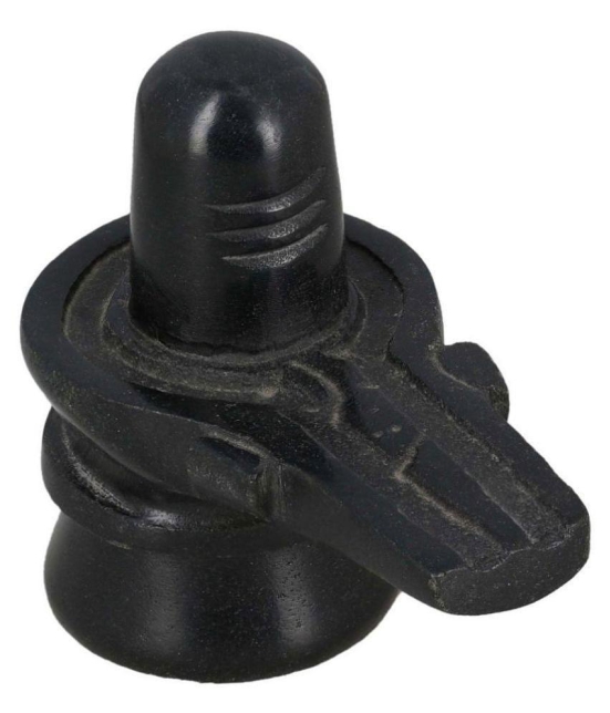 Neo Classic Black Marble Stone Shivling for Pooja (Marble, Black) 1