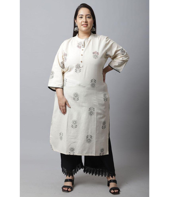 Rajnandini - White 100% Cotton Women's Straight Kurti ( Pack of 1 ) - None