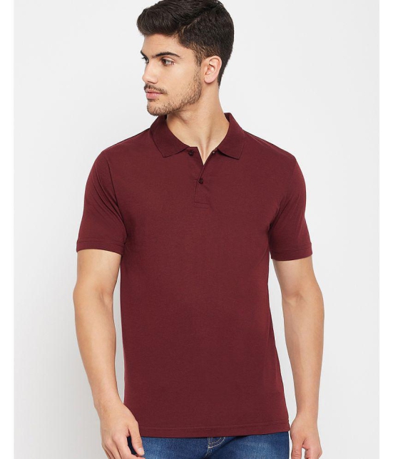 UNIBERRY Cotton Regular Fit Solid Half Sleeves Mens Polo T Shirt - Maroon ( Pack of 1 ) - None