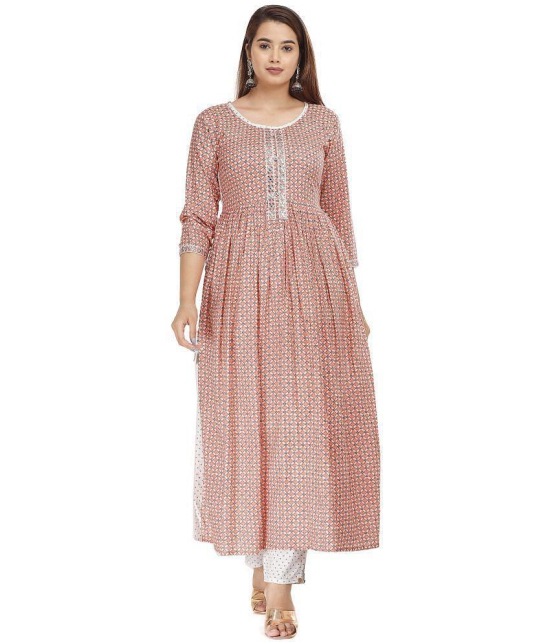 HIGHLIGHT FASHION EXPORT - Peach Straight Rayon Women''s Stitched Salwar Suit ( Pack of 1 ) - None