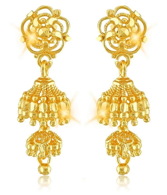 Vighnaharta Traditional wear Gold Plated alloy jhumka for Women and Girls ( Pack of- 1 Pair jhumki Earring) - Golden