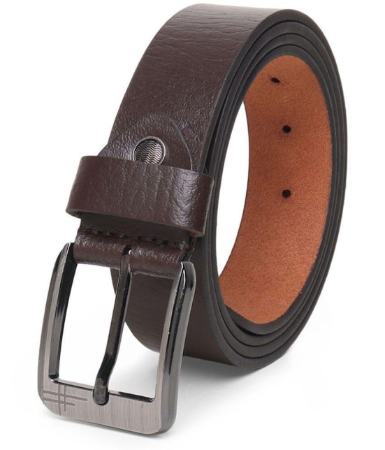 samtroh - Brown Leather Men's Formal Belt ( Pack of 1 ) - None