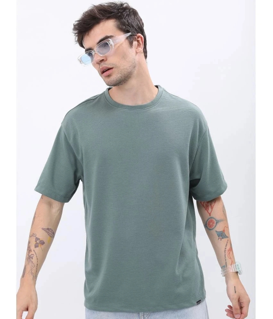 Ketch Polyester Oversized Fit Solid Half Sleeves Mens T-Shirt - Green ( Pack of 1 ) - None