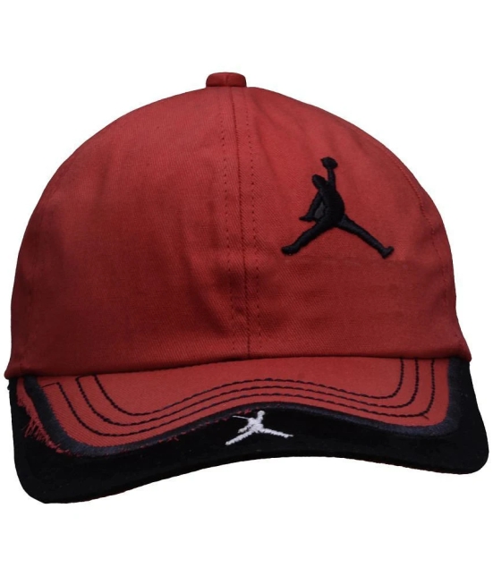 JMALL - Red Cotton Mens Cap ( Pack of 1 ) - Red