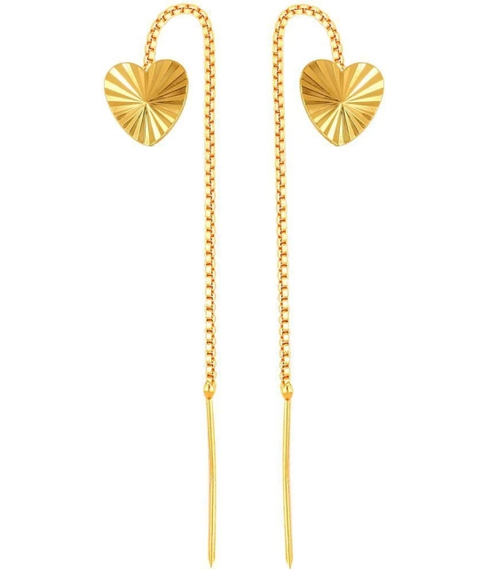 VIVASTRI Golden Threader Earrings ( Pack of 1 ) - Golden