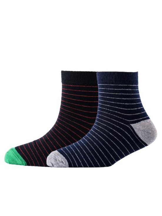 Men Pack Of 2 Patterned Cotton Above Ankle Length Socks