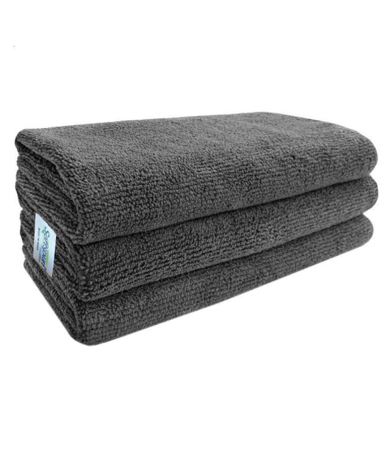 SOFTSPUN Microfiber Cloth - 3 pcs - 40x40 cms - 340 GSM Grey - Thick Lint & Streak-Free Multipurpose Cloths - Automotive Microfibre Towels for Car Bike Cleaning Polishing Washing & Detailing