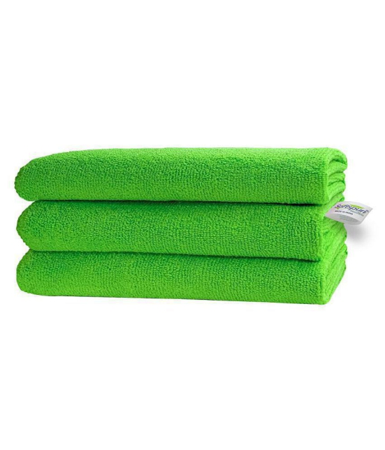 SOFTSPUN Microfiber Cloth - 2 pcs - 30x30 cms - 340 GSM Green - Thick Lint & Streak-Free Multipurpose Cloths - Automotive Microfibre Towels for Car Bike Cleaning Polishing Washing & Detailin