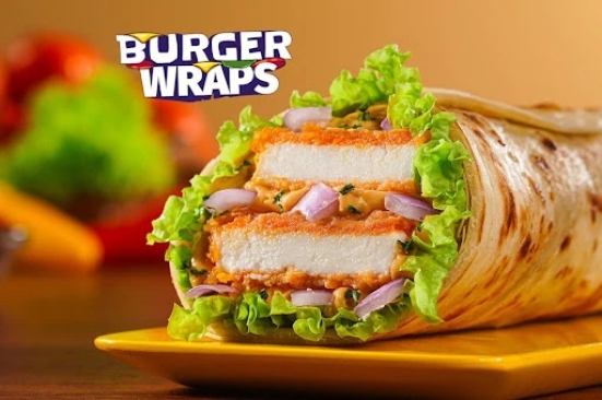 Cheese Jalapeno Paneer Salad Burger Wrap