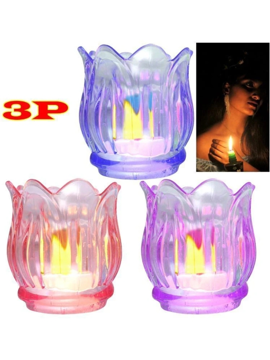 JMALL - LED Candle Battery Opearted Multi ( Pack of 3 )