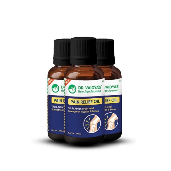 Dr. Vaidyas Pain Relief Oil|Ayurvedic|For Knee Pain, Joint & Muscle Pain Relief|(100ml Each) PO3