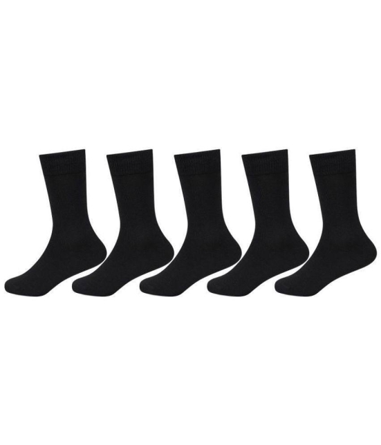 Bonjour - Cotton Blend Black Boys School Socks ( Pack of 5 ) - 12-13Years