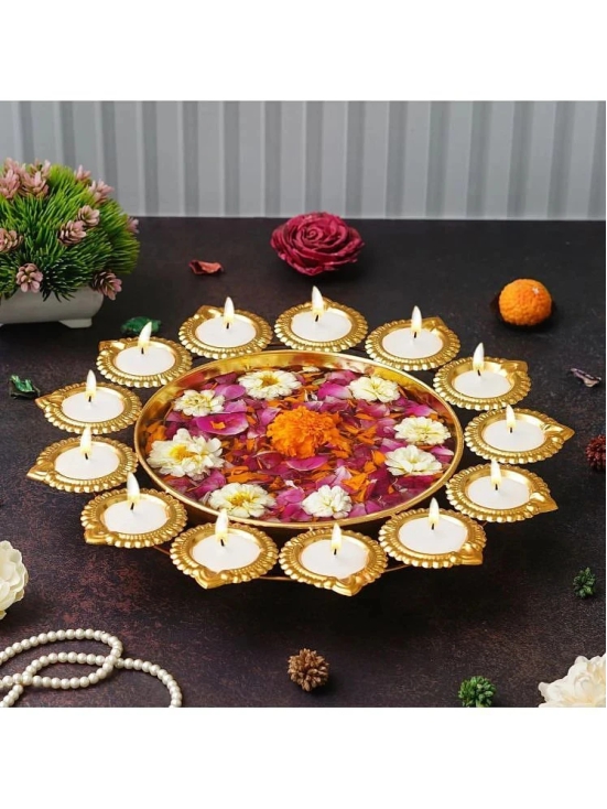 JaipurCrafts Gold Iron Diwali Diya