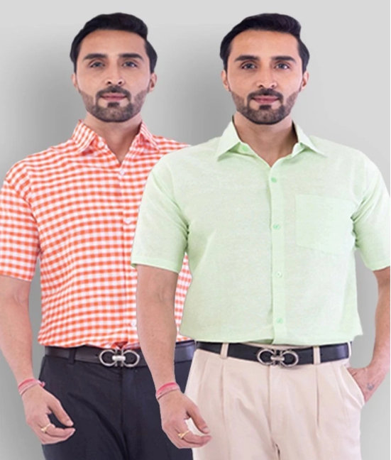 DESHBANDHU DBK - Multicolor Cotton Regular Fit Mens Casual Shirt ( Pack of 2 ) - None