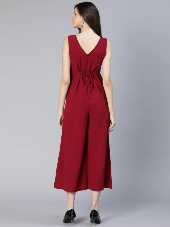 Oxolloxo Women Maroon Basic Jumpsuit