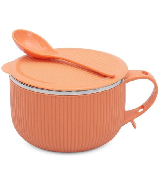 Jaypee Plus RIBTOK Mug Bowl Solid Plastic Soup Mug 900 mL ( Pack of 1 ) - Orange