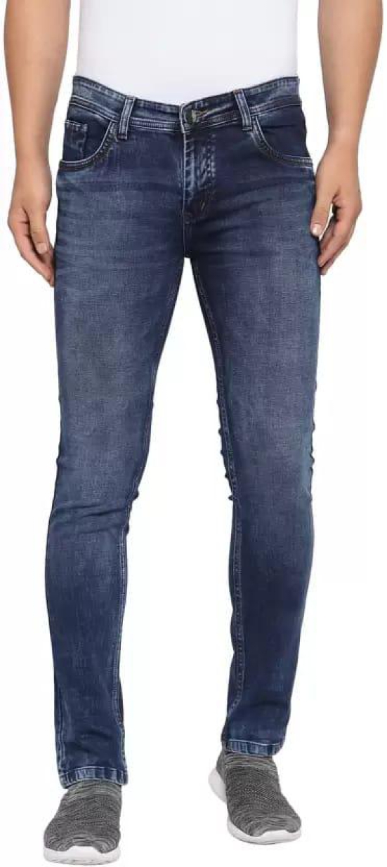 Men Skinny Mid Rise Blue Jeans