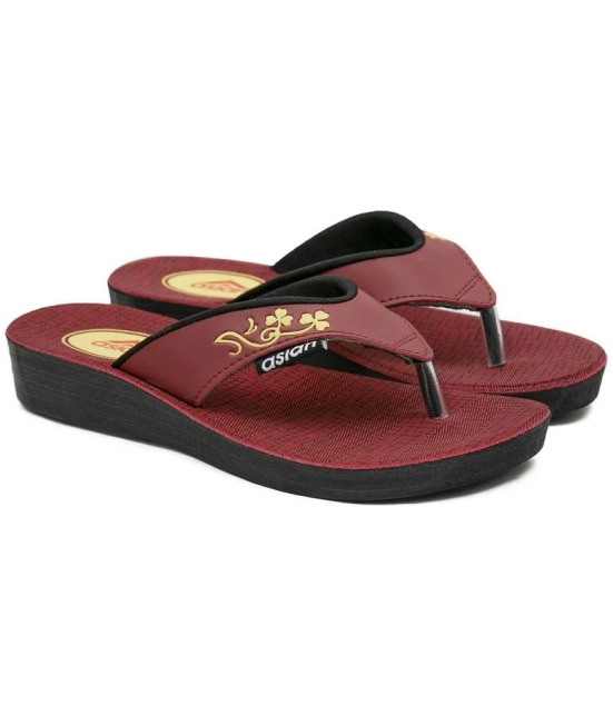 ASIAN Red Womens Slipper - None