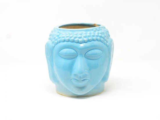 Decor Lane Big Buddha Head Planter (Blue)