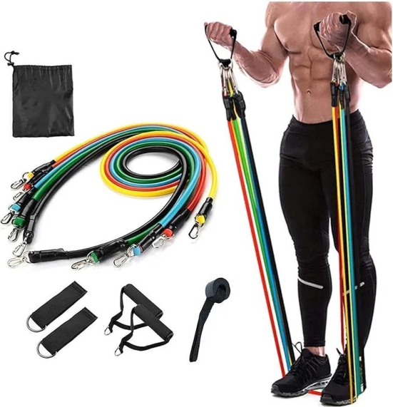 Resistance Exercise Bands with Door Anchor, Handles, Waterproof Carry Bag, Legs Ankle Straps for Resistance Training, Physical Therapy, Home Workouts, Resistance Band.