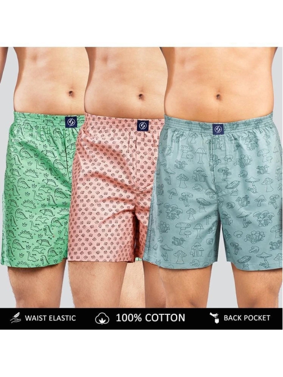 Supersquad Pack of 3 Cotton Mens Boxer- ( Assorted 1 ) - None