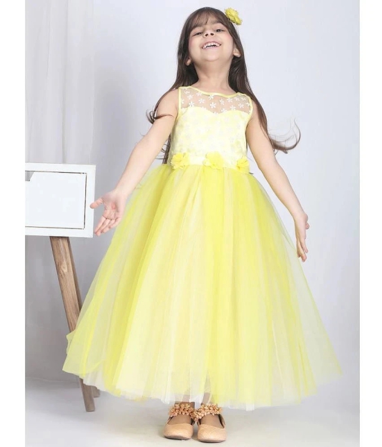 Toy Balloon Kids Yellow Net Girls Frock ( Pack of 1 ) - None