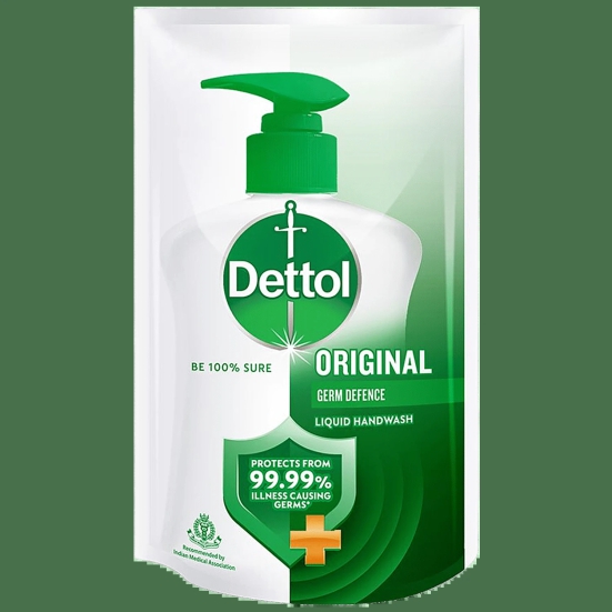 Dettol Liquid Handwash Refill - Original Hand Wash Germ Defence Formula, 10X Better Germ Protection, 175Ml