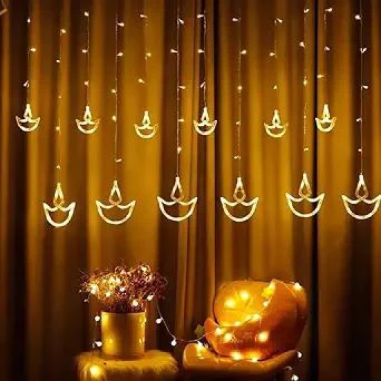 Estoreshouses Diya Curtain String Lights