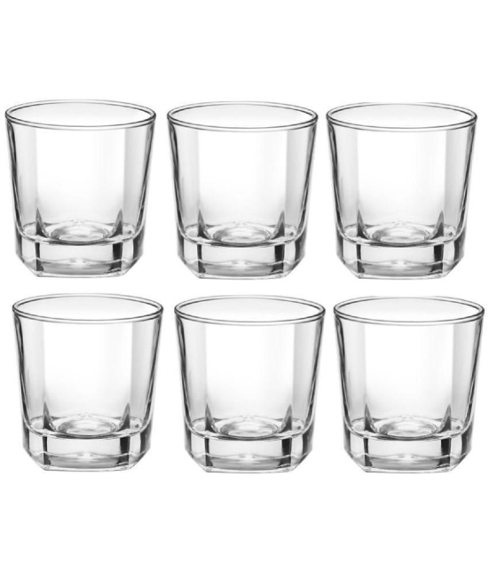 Treo By Milton Crescent Cool Glass, Set of 6, 205 ml Each. Transparent | Party Glass | Juice Glass | Dishwasher Safe | Water Glass