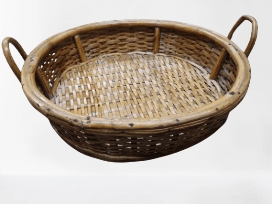 HAND MADE BAMBOO FRUIT OR FLOWER BASKET