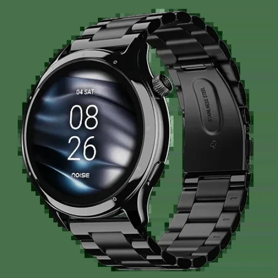 Noise Mettle 1.4'' display, Stainless Steel finish with Metal Strap, Bluetooth Calling Smartwatch Elite Black