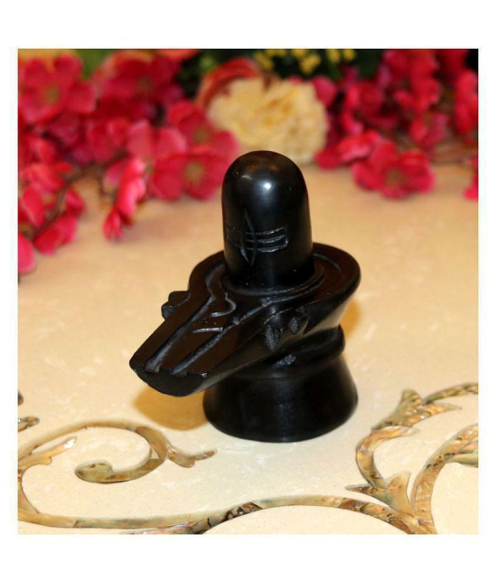 Bansiwal Shivling Murti Idol Marble Shiva, Black Decorative Showpiece - 8.8 cm (Marble, Black)