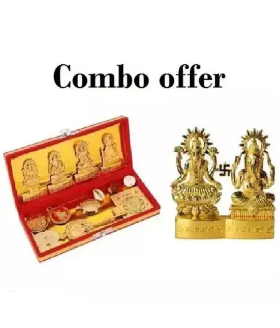 PAYSTORE - Kuber Dhan laxmi Yantra With Metal Laxmi Ganesha Combo ( Pack of 2 )