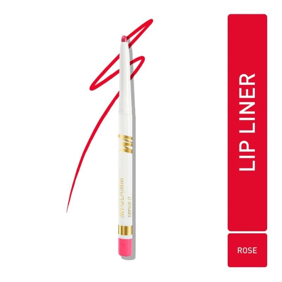 MyGlamm Define It Lip Liner - Rose (Red Shade) | Creamy, Matte Finish, Long Lasting Lip Liner with Rosehip Oil