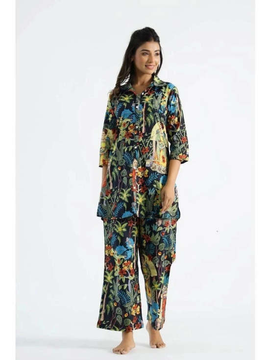 Label Flavia Multi Color Printed Pant Top Set - None