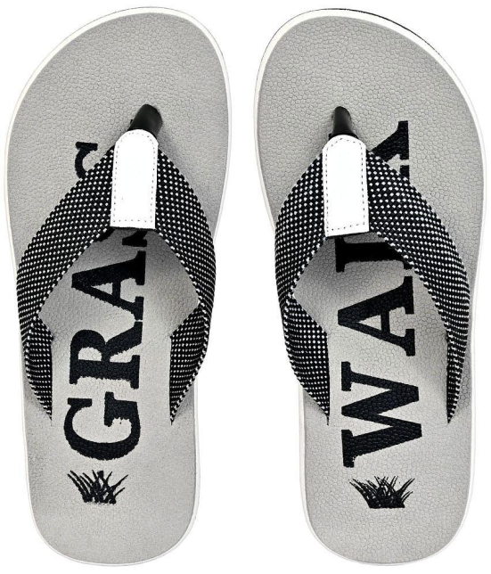 GRASS WALK - Gray Mens Thong Flip Flop - None