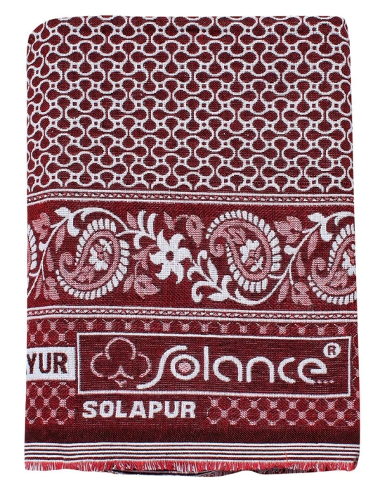 Mandhania Mayur Solapur Chaddar 100% Cotton Dailyuse Single Bed Blanket Pack of 1 Maroon