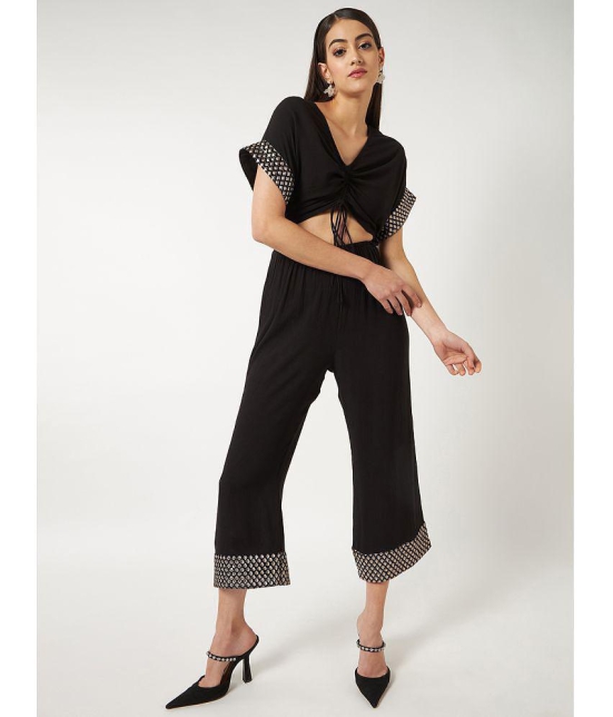 Zima Leto - Black Rayon Regular Fit Womens Jumpsuit ( Pack of 1 ) - None