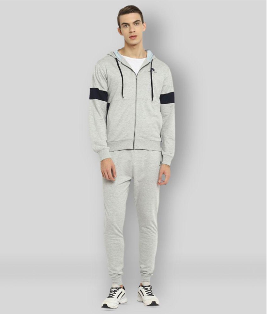 OFF LIMITS - Light Grey Cotton Blend Regular Fit Solid Mens Sports Tracksuit ( Pack of 1 ) - S