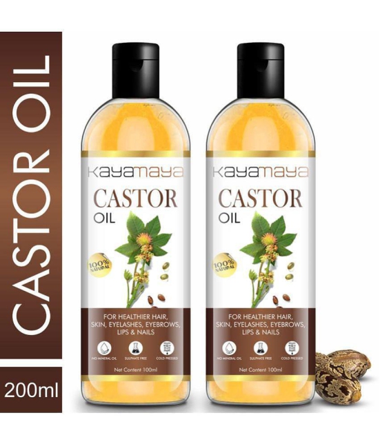 Kayamaya Premium Cold Pressed Castor Oil for Skin and Hair Oil 100 mL Pack of 2