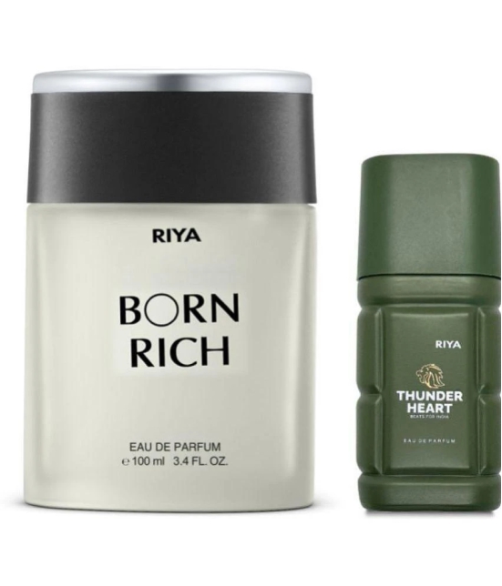 Riya Born Rich & Thunder Heart Eau De Parfum (EDP) For Men 130 ( Pack of 2 )