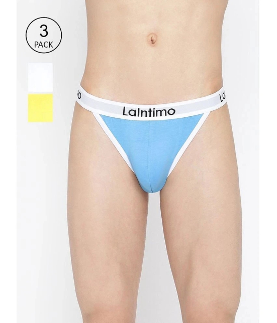 La Intimo Multicolor Cotton Mens Briefs ( Pack of 3 ) - None