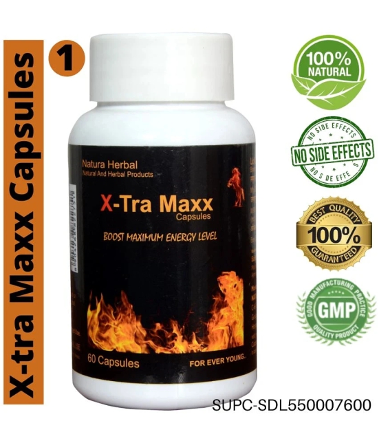 Natura Herbal X-tra Maxx, Stamino, Bigger Size,& Timing for Male Capsule 60 no.s