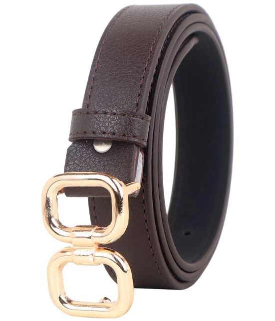 Zacharias - Gold Faux Leather Mens Casual Belt ( Pack of 1 ) - None