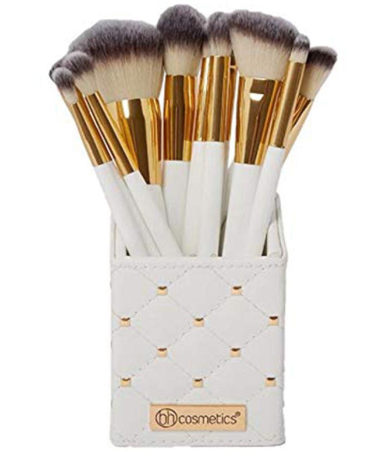 Lenon Cosmetics White Studded Elegance 12 Piece Synthetic Foundation Brush,Concealer Brush 12 Pcs 100 g