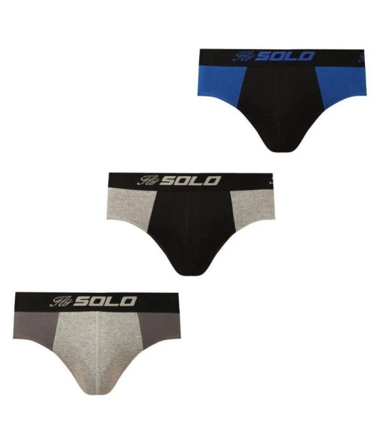 Solo - Multicolor Cotton Blend Mens Briefs ( Pack of 3 ) - 80